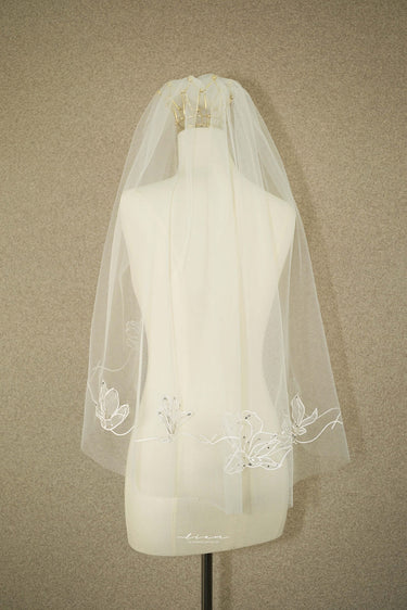 Classic Handmade French Embroidery Veils - Style #HV-010