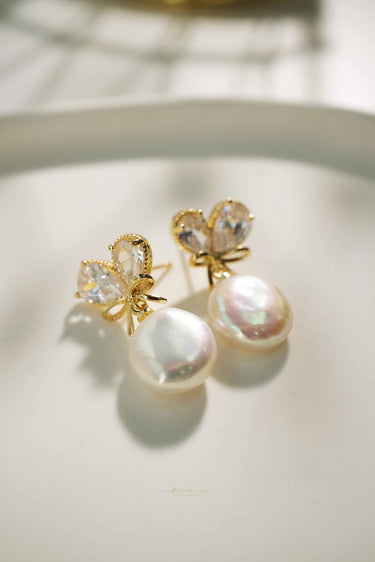 Crystal Bowknot Drop Earrings - Style #ER-004