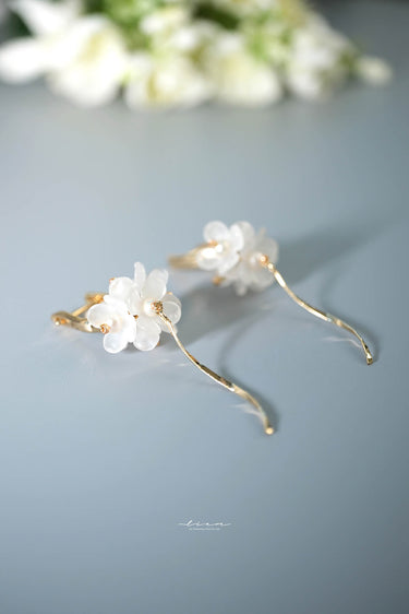 Petite Floral And Dignified Bridal Drop Earrings - Style #ER-006