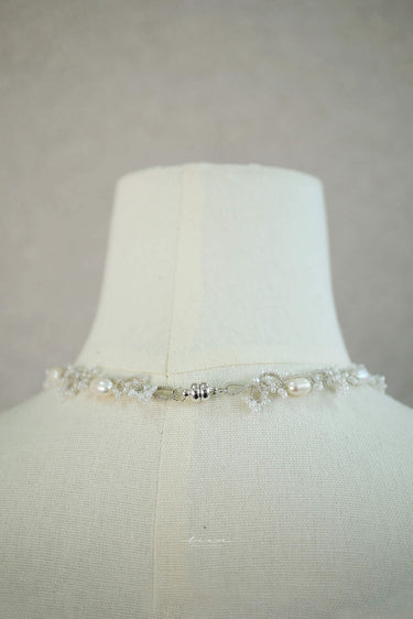 Glittering Pearl Bridal Choker Braided Necklace - Style #NL-002