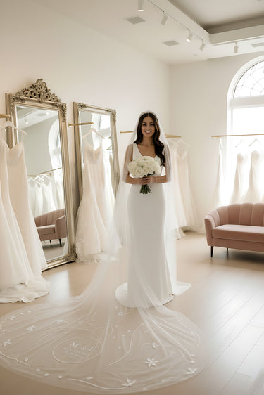Simple One-Layer Chapel Length Veil - Style #HV-008