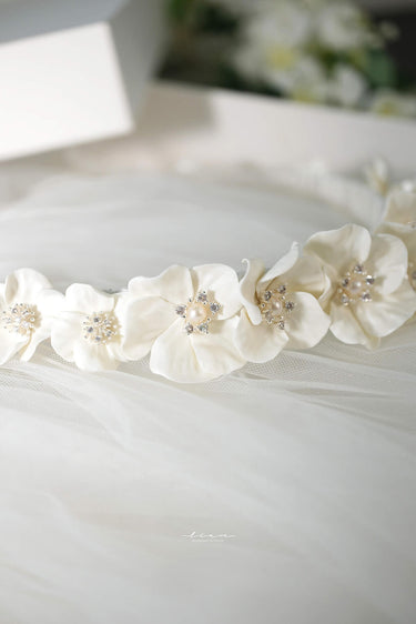 Floral Cascade Crystal Crown - Style #HC-004