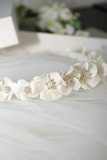 Floral Cascade Crystal Crown - Style #HC-004