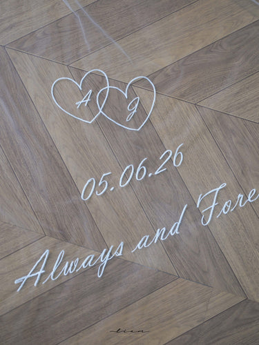Custom Date and Initials Wedding Veil, Always and Forever Embroidered Bridal Veil