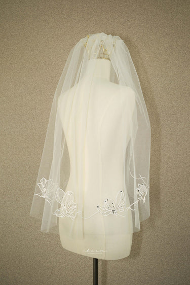 Classic Handmade French Embroidery Veils - Style #HV-010
