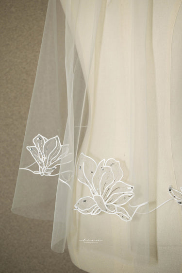 Classic Handmade French Embroidery Veils - Style #HV-010