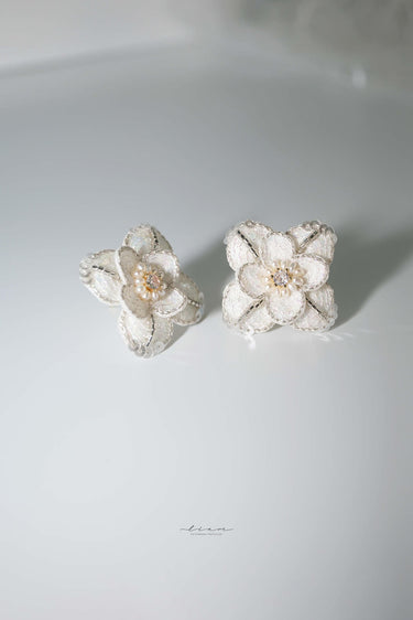 Little Beaded Flowers Bridal Earrings - Style #ER-007