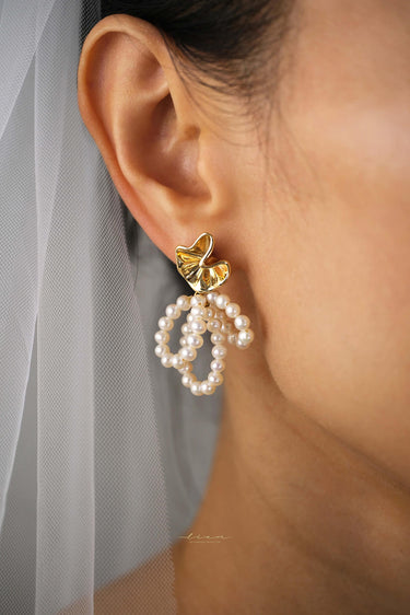 Pearl Cluster Drop Earrings - Style #ER-001