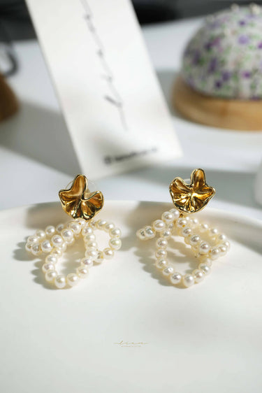 Pearl Cluster Drop Earrings - Style #ER-001