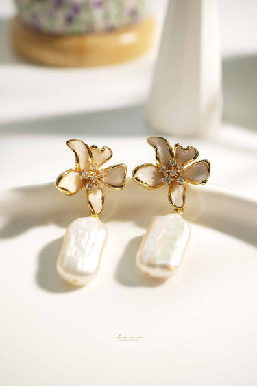 Baroque Pearl Drop Earrings - Style #ER-002