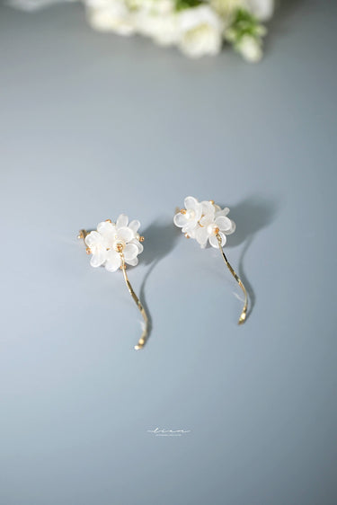 Petite Floral And Dignified Bridal Drop Earrings - Style #ER-006
