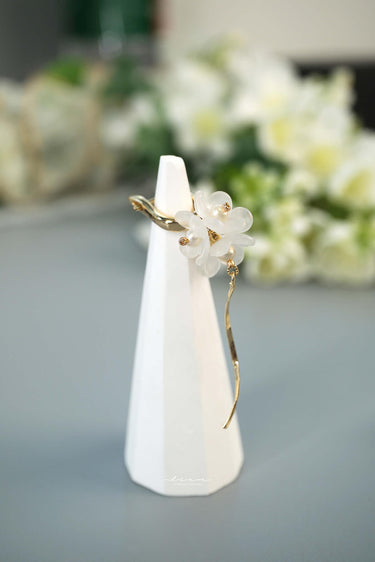 Petite Floral And Dignified Bridal Drop Earrings - Style #ER-006