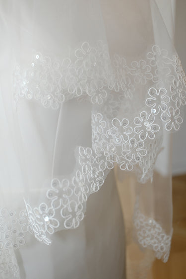 Classic Handmade Lace Embroidery Veils - Style #HV-013