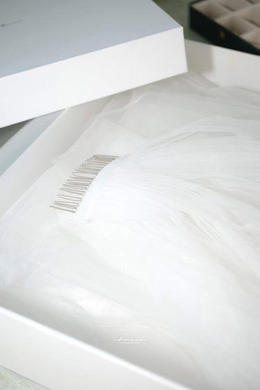 Organza Flower Embroidery Veil - Style #HV-005