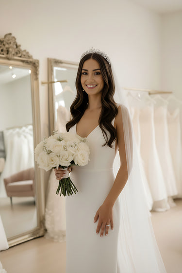 Simple One-Layer Chapel Length Veil - Style #HV-008