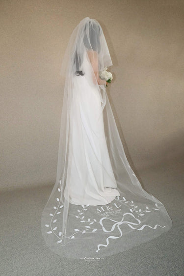 Personalized Chapel Length Drop Veil - Style #HV-009