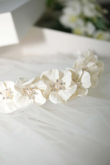 Floral Cascade Crystal Crown - Style #HC-004