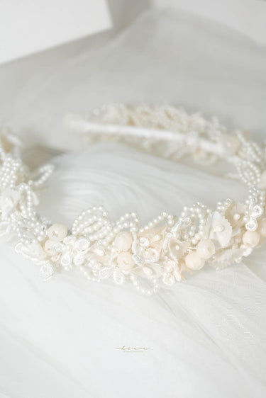 Flower & Pearl Flower Tiara - Style #HC-001