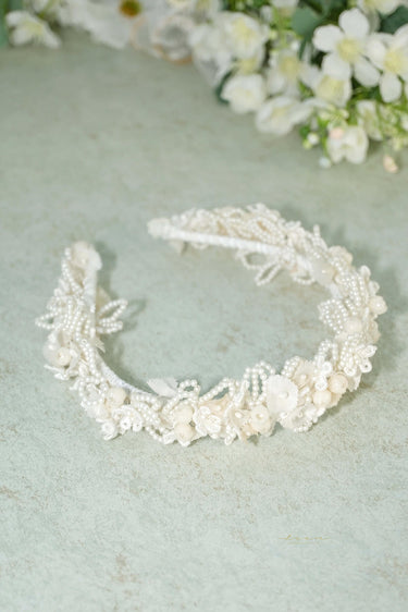 Flower & Pearl Flower Tiara - Style #HC-001