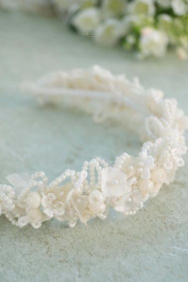 Flower & Pearl Flower Tiara - Style #HC-001